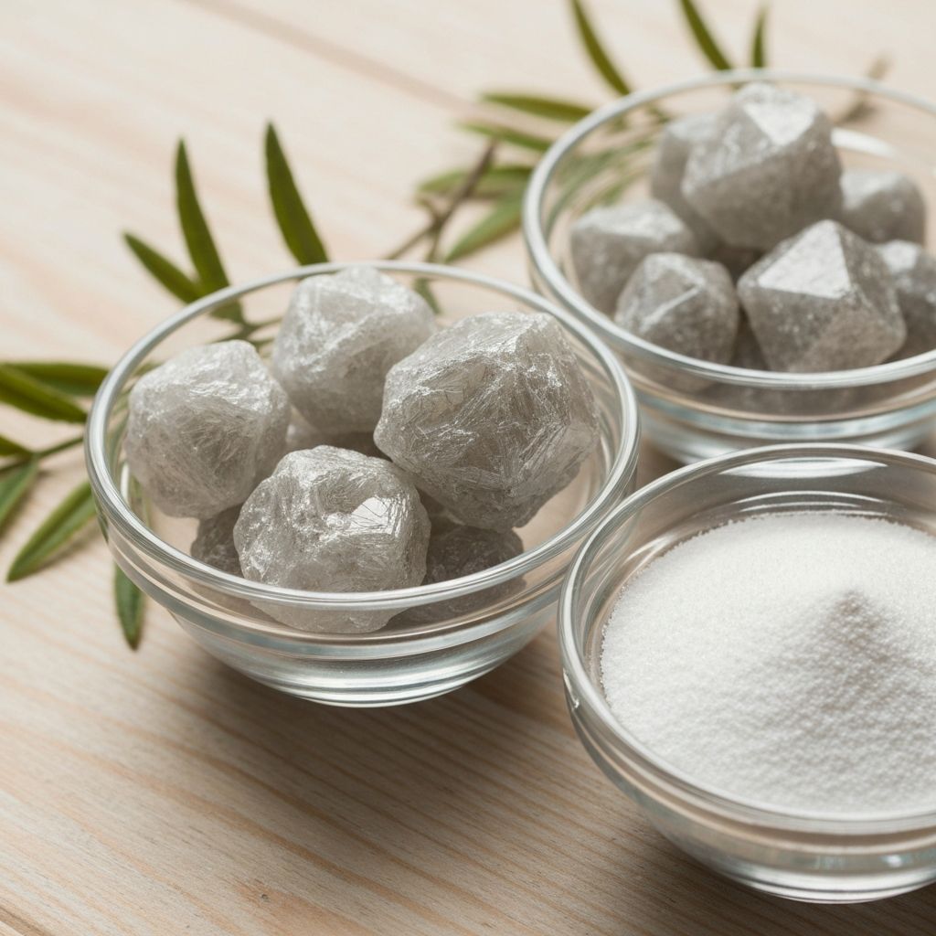 Mineral crystals and powder forms